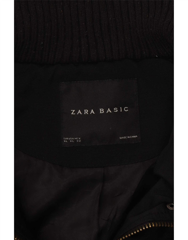 Jaqueta acolchoada feminina Zara UK 18 XL preta