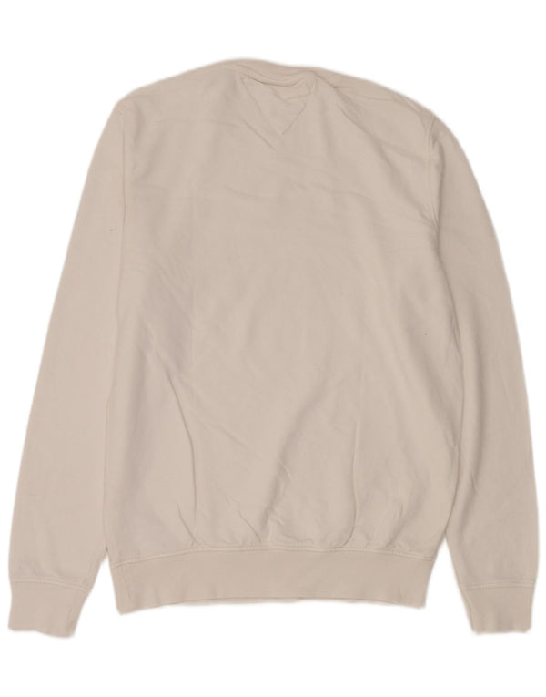 Tommy Hilfiger Mens Graphic Sweatshirt Jumper Medium White Cotton