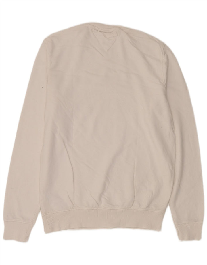 Tommy Hilfiger moletom gráfico masculino jumper médio algodão branco