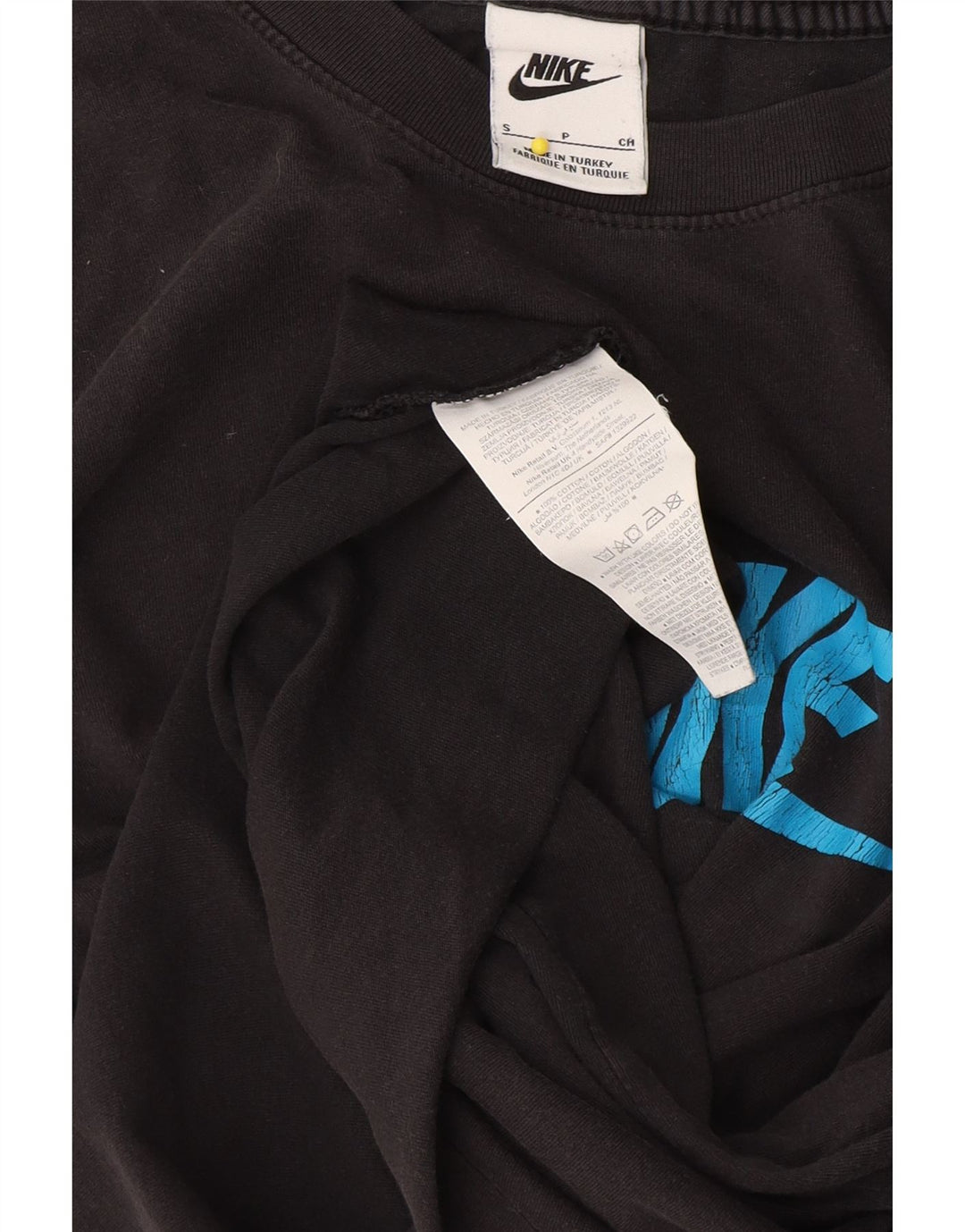 Camiseta Nike masculina gráfica top pequeno algodão preto