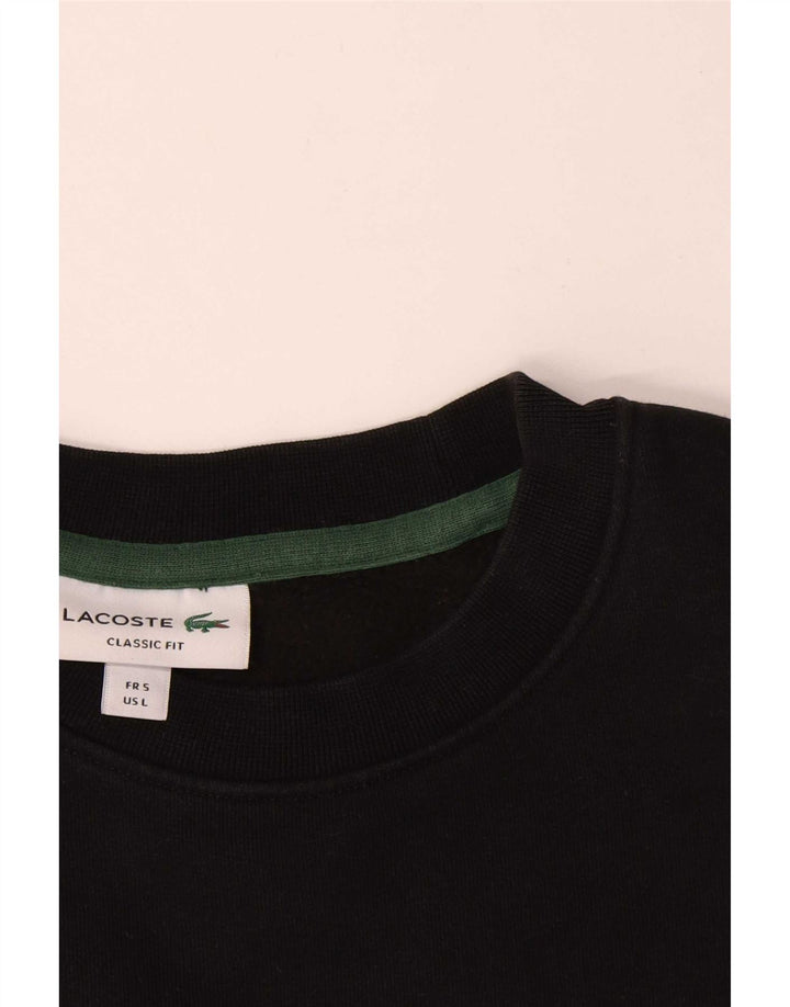 Lacoste moletom gráfico masculino tamanho 5 grande bloco colorido preto