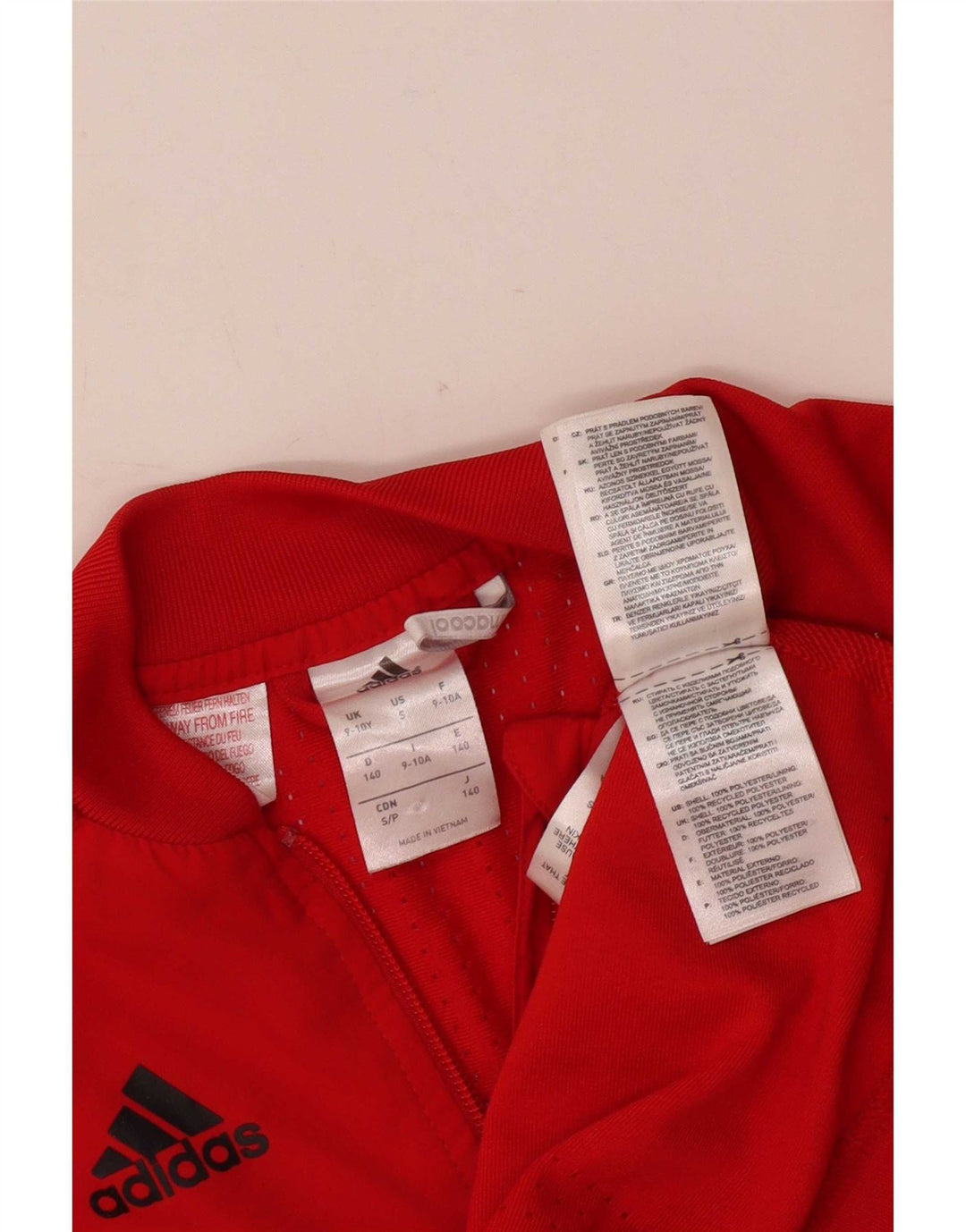 Jaqueta Adidas Boys Climacool Tracksuit Top 9-10 Anos Vermelho Colorblock
