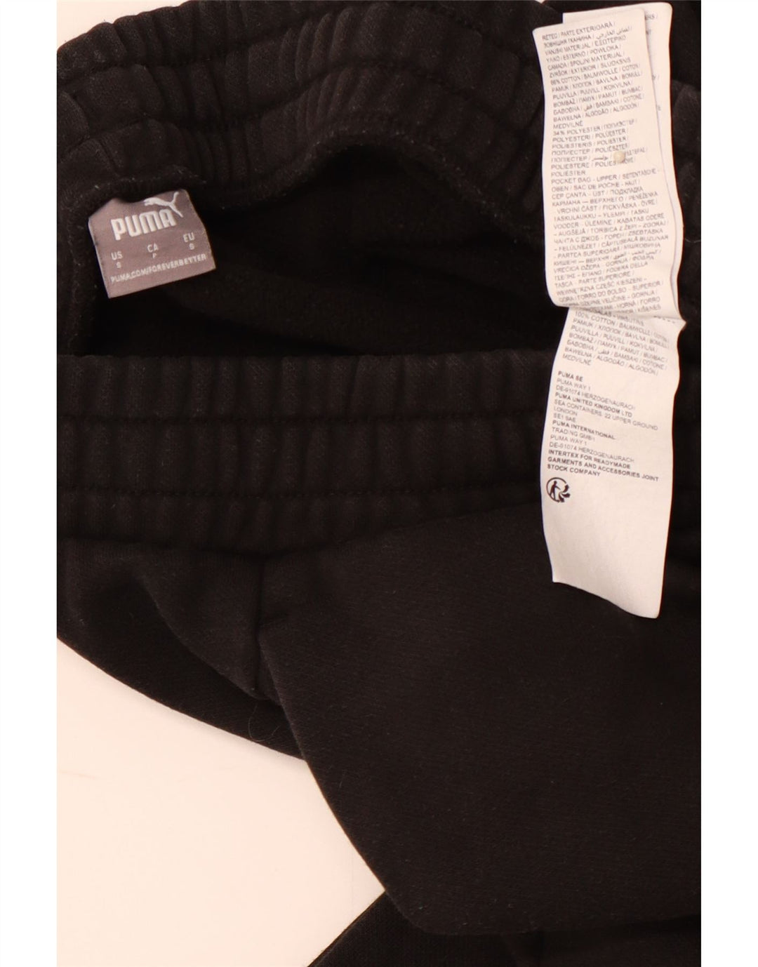 Calça de treino masculina PUMA pequena de algodão preto