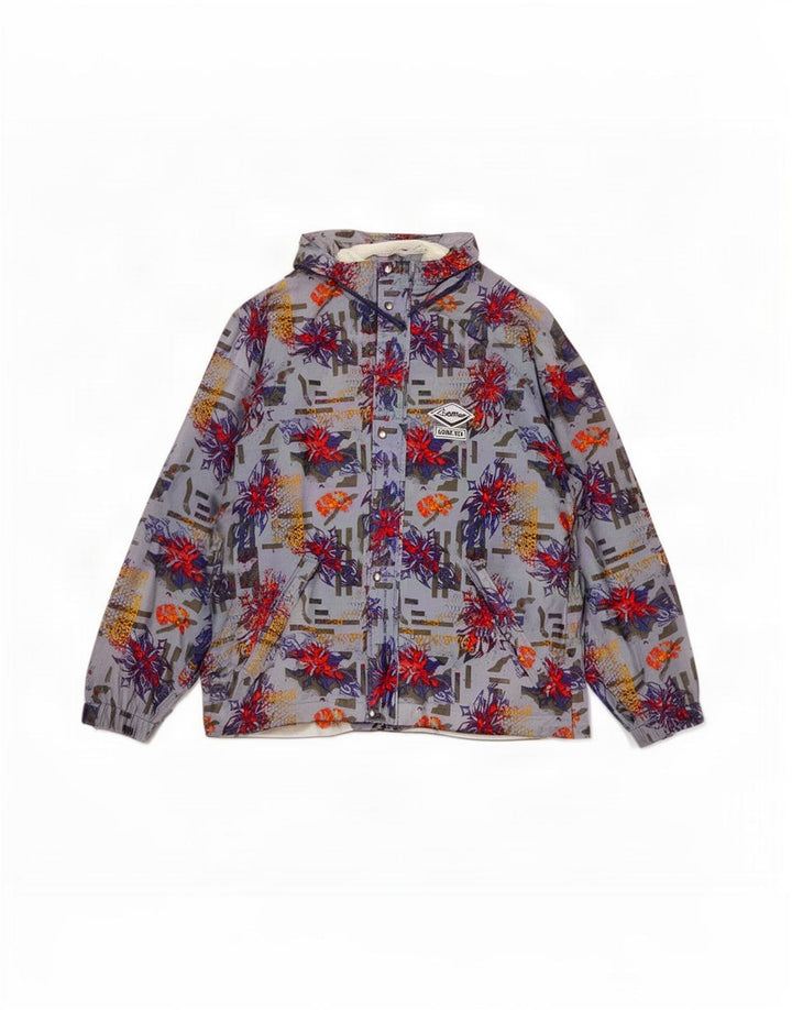 Jaqueta de chuva masculina Loffler com capuz UK 40 grande azul geométrica