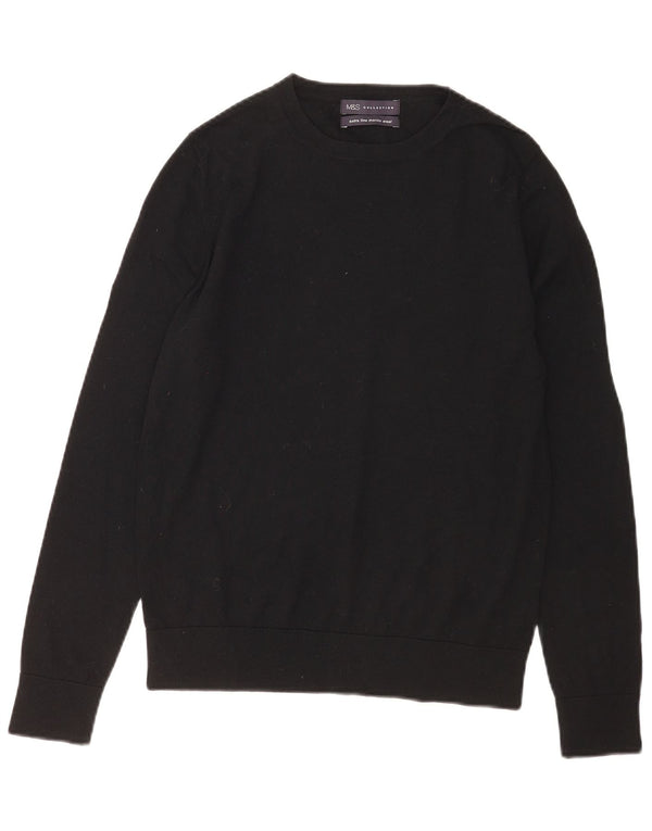 Suéter feminino Marks & Spencer com gola redonda Reino Unido 12 médio preto