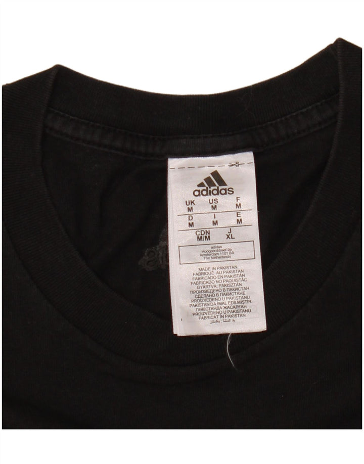 Adidas Mens Graphic T-Shirt Top Médio Algodão Preto