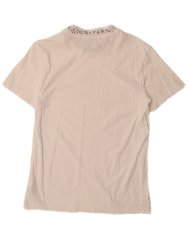 Calvin Klein Jeans Camiseta Feminina Oversized Graphic Top Reino Unido 10 Pequena Branca