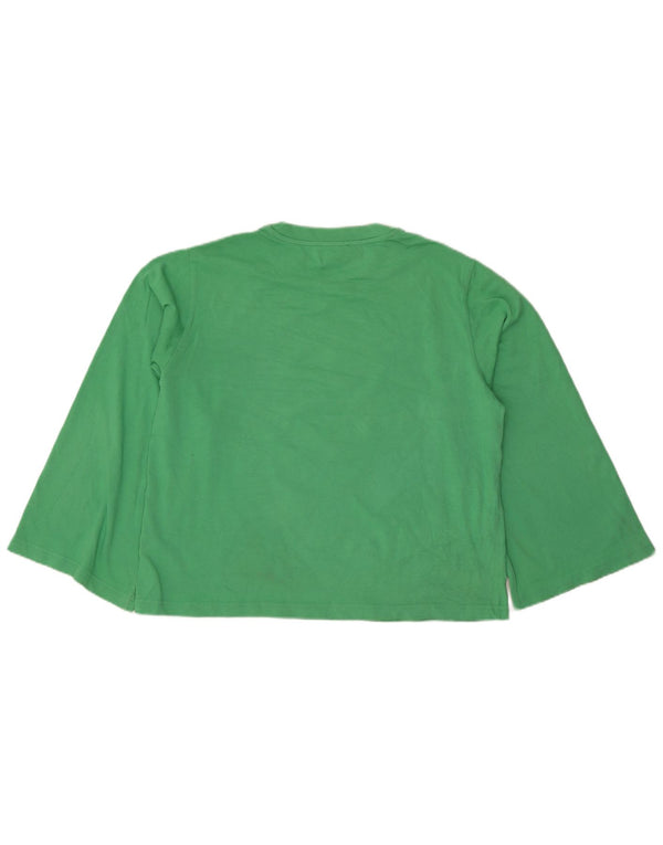 Cos Womens Top Manga Longa Reino Unido 14 Algodão Verde Médio