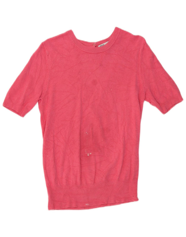 Camiseta feminina Zara UK 16 grande rosa