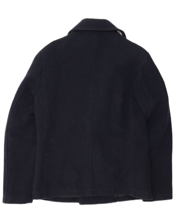 Casaco masculino GAUDI Pea Coat UK 40 grande lã azul marinho