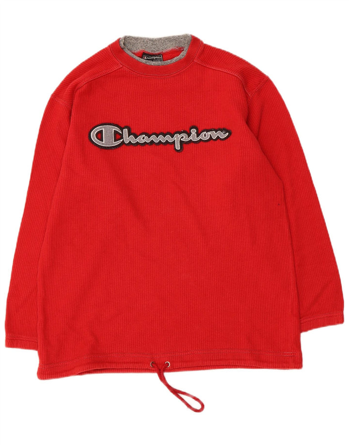 Champion Boys Graphic Top manga comprida 11-12 anos algodão vermelho