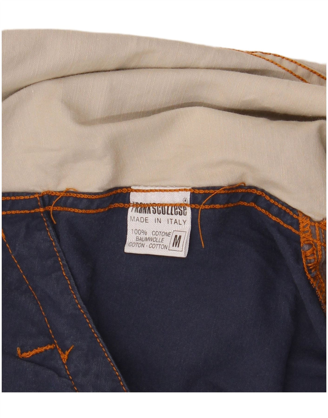 Jaqueta jeans masculina oversized Frank Scozzese Reino Unido 38 azul marinho médio
