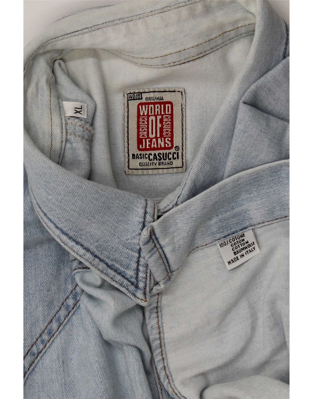 Camisa jeans masculina Casucci XL azul algodão