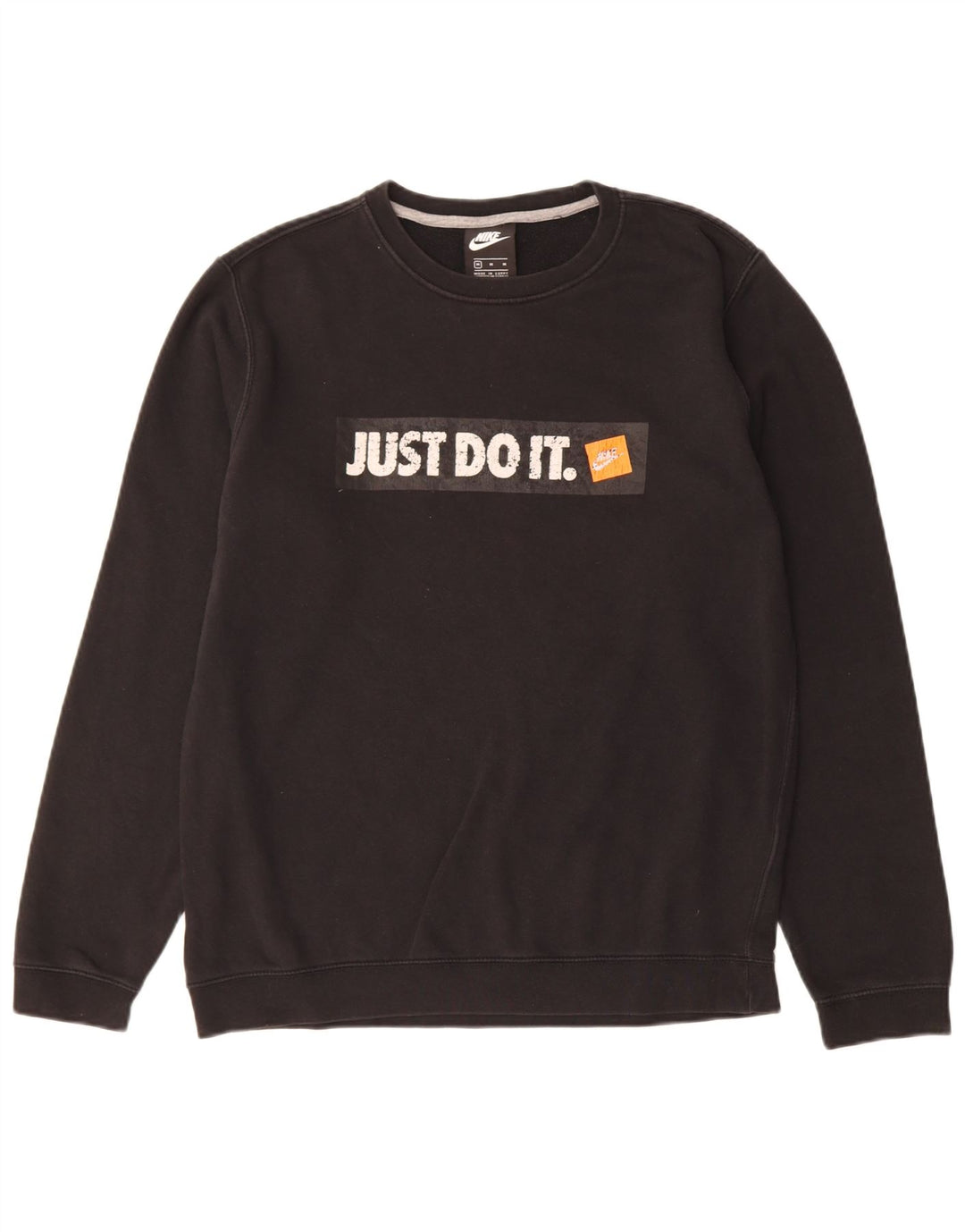 NIKE Mens Graphic Moletom Jumper Médio Algodão Preto