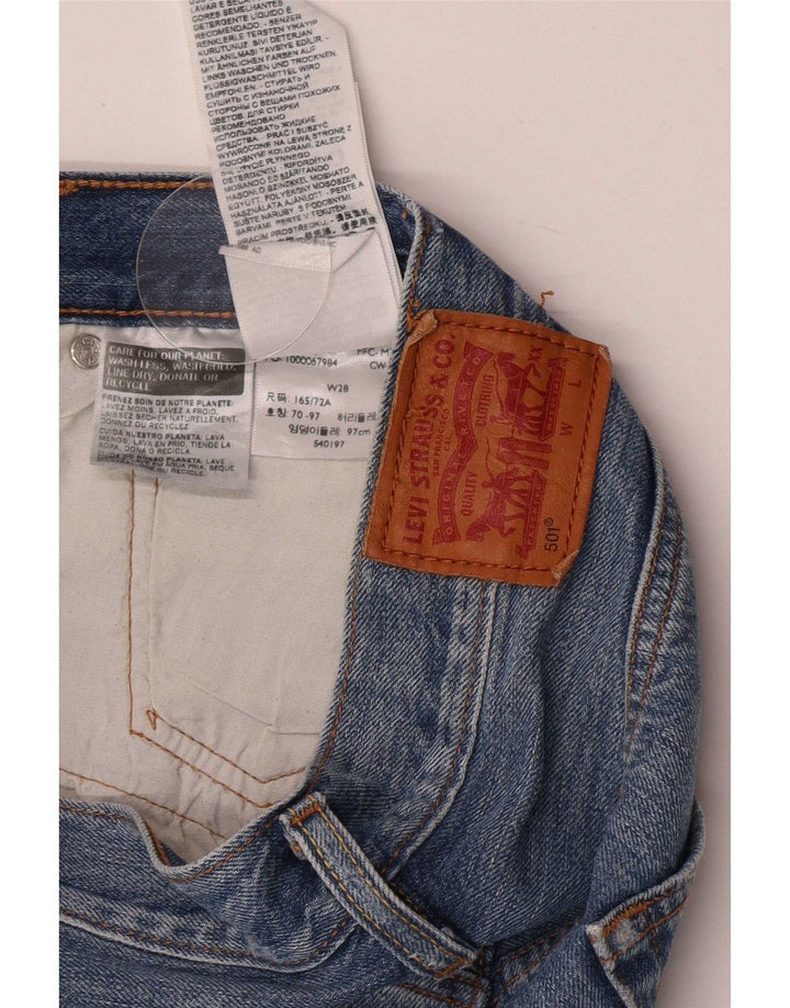 Shorts jeans feminino 501 da Levi's W28 algodão azul médio