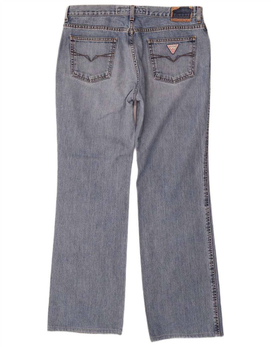 Guess Calça jeans reta masculina desgastada W34 L31 azul