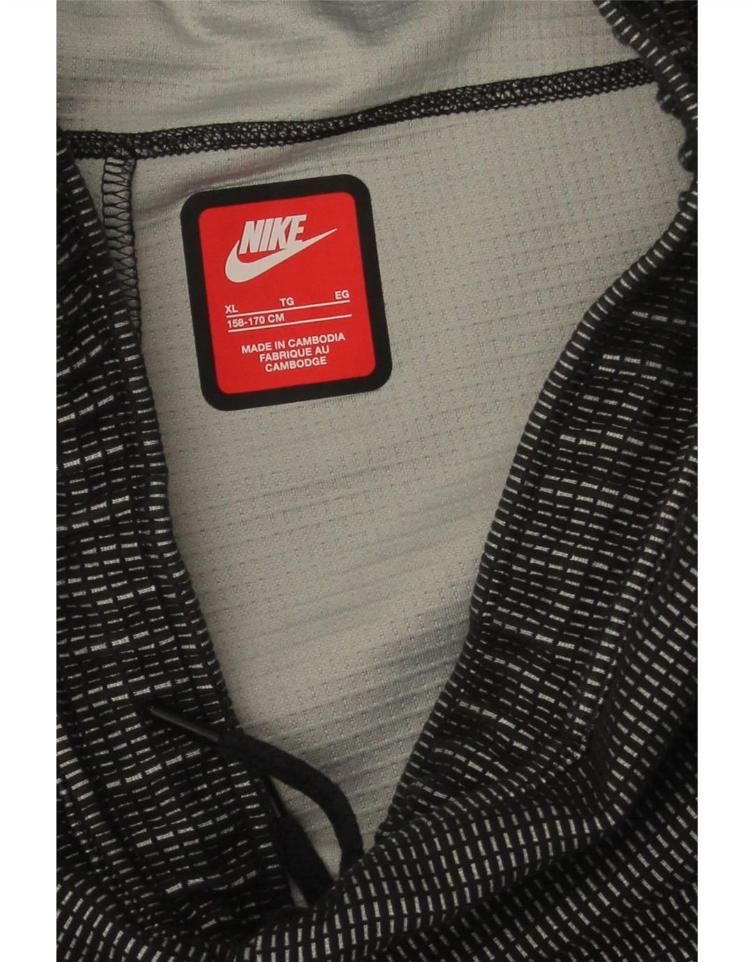 Calça de treino Nike Boys Joggers 13-14 anos XL preto xadrez poliéster