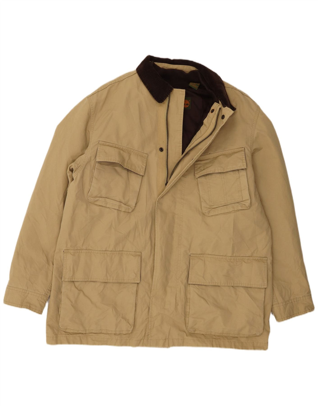 Jaqueta corta-vento masculina Timberland UK 42 XL bege nylon