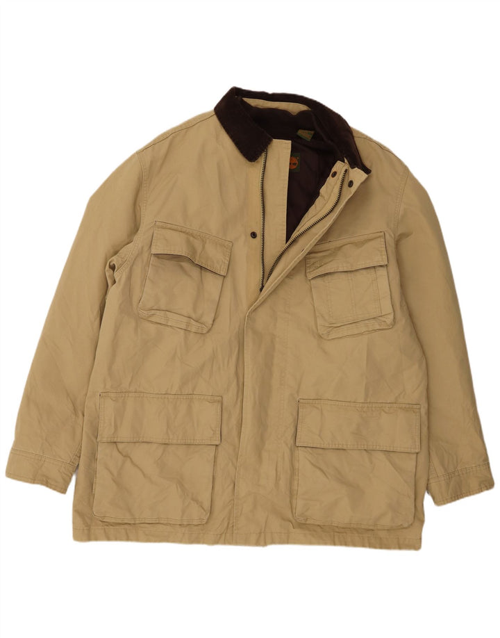 Jaqueta corta-vento masculina Timberland UK 42 XL bege nylon