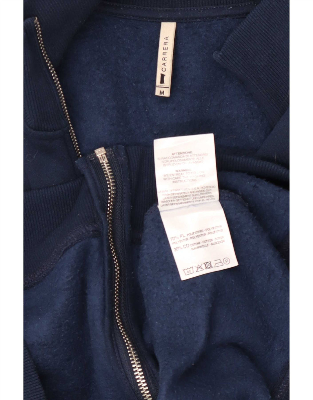 Carrera Womens Tracksuit Top Jacket UK 14 Médio Azul Marinho Poliéster