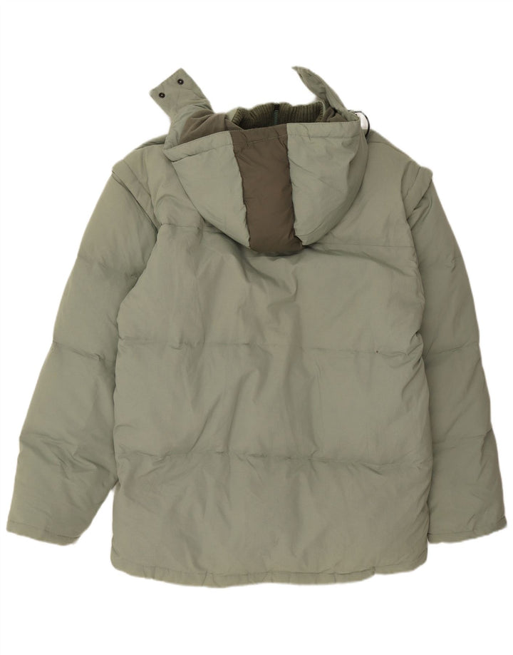 Jaqueta masculina Fila com capuz acolchoada UK 42 XL verde poliamida