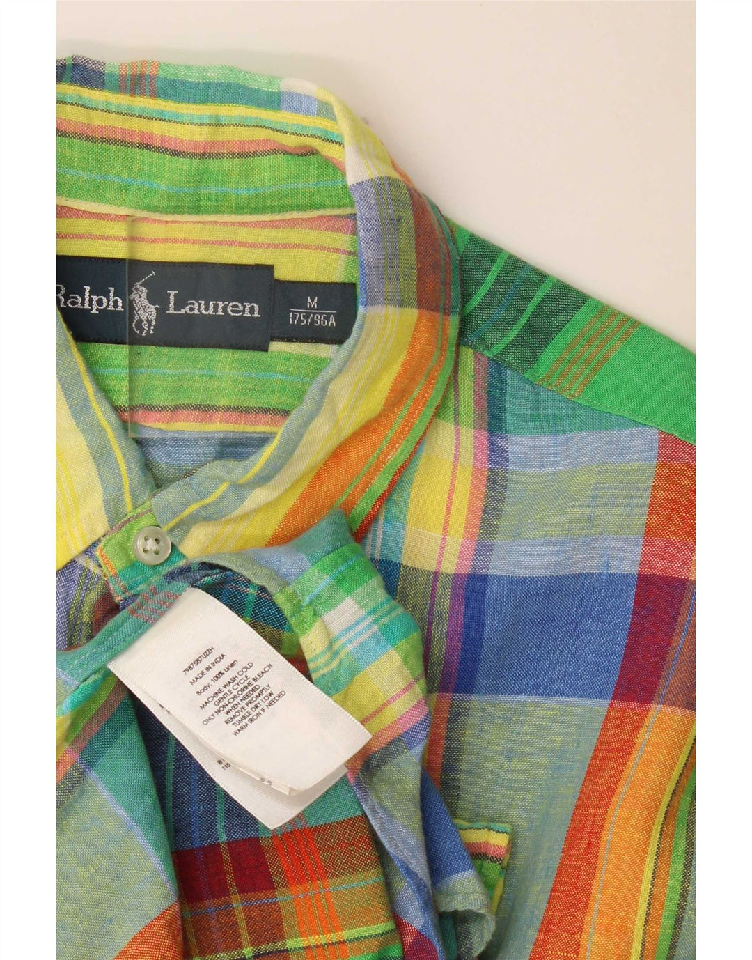 Camisa masculina de manga curta Ralph Lauren média xadrez multicolorida