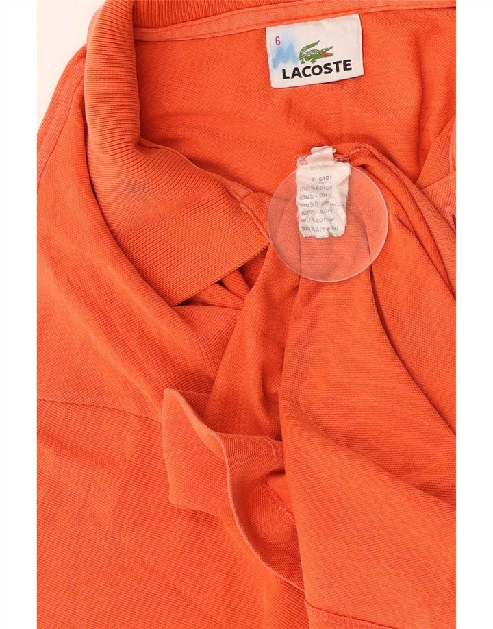 Camisa polo masculina Lacoste tamanho 6 XL laranja algodão