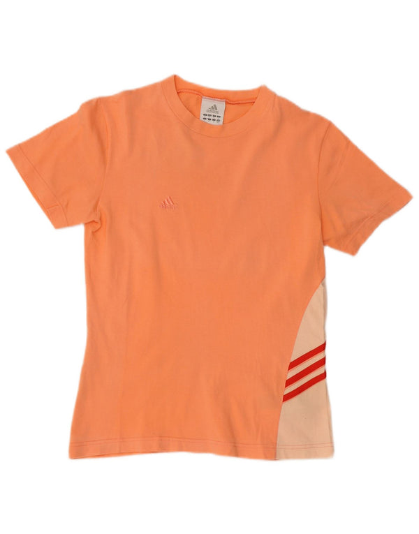 Camiseta feminina Adidas de manga curta Top UK 12 Medium Orange Colourblock