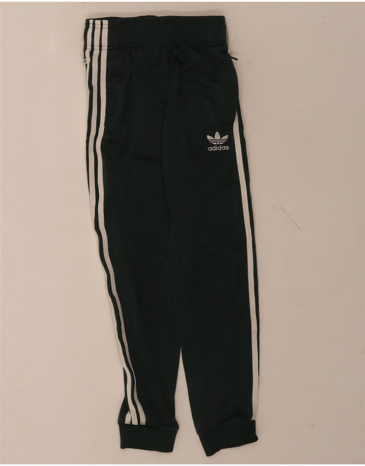 Adidas meninos calças de treino joggers 9-10 anos poliéster verde
