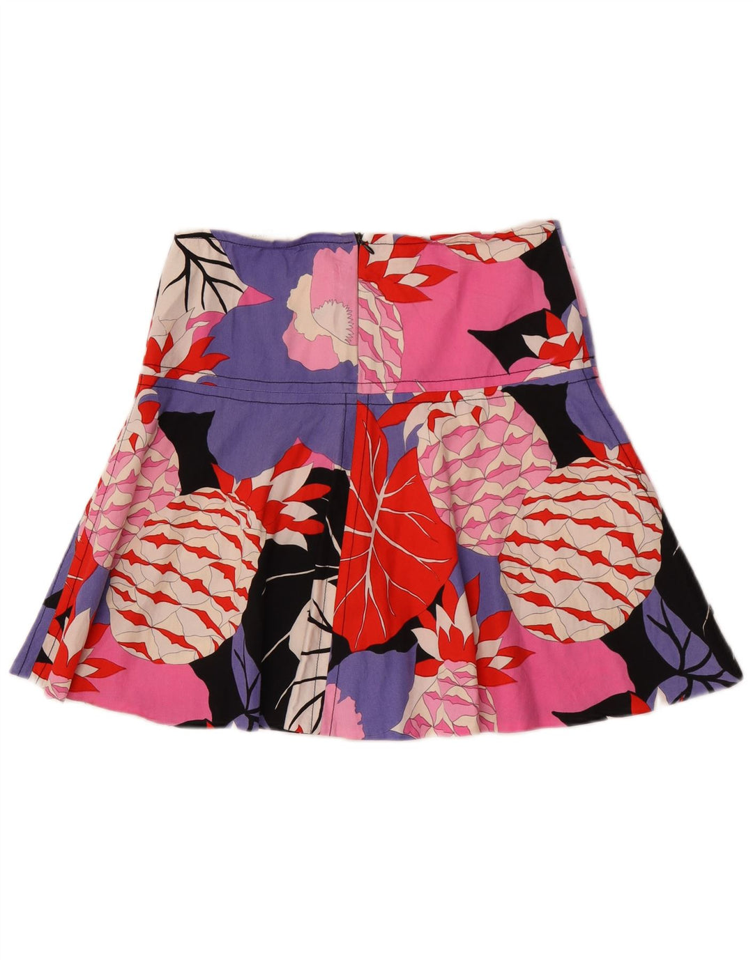 Mini saia feminina Pinko UK 8 pequena W30 floral multicolorida