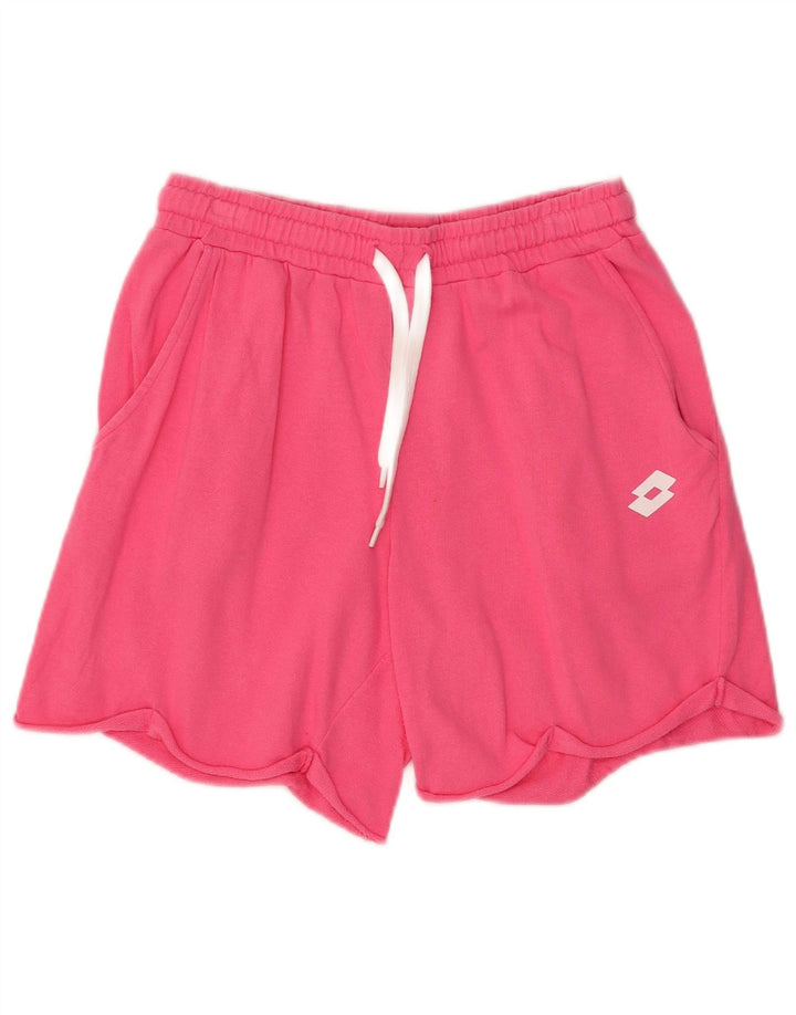 Shorts esportivos femininos Lotto UK 12 algodão rosa médio