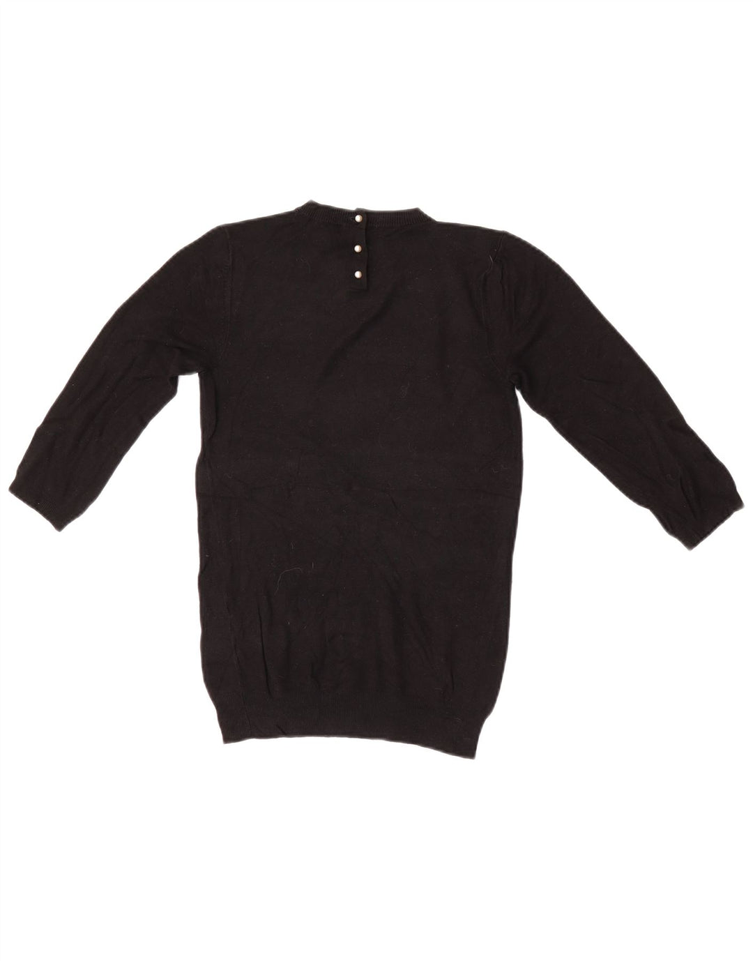 Zara Suéter feminino com gola redonda e gola redonda, preto pequeno