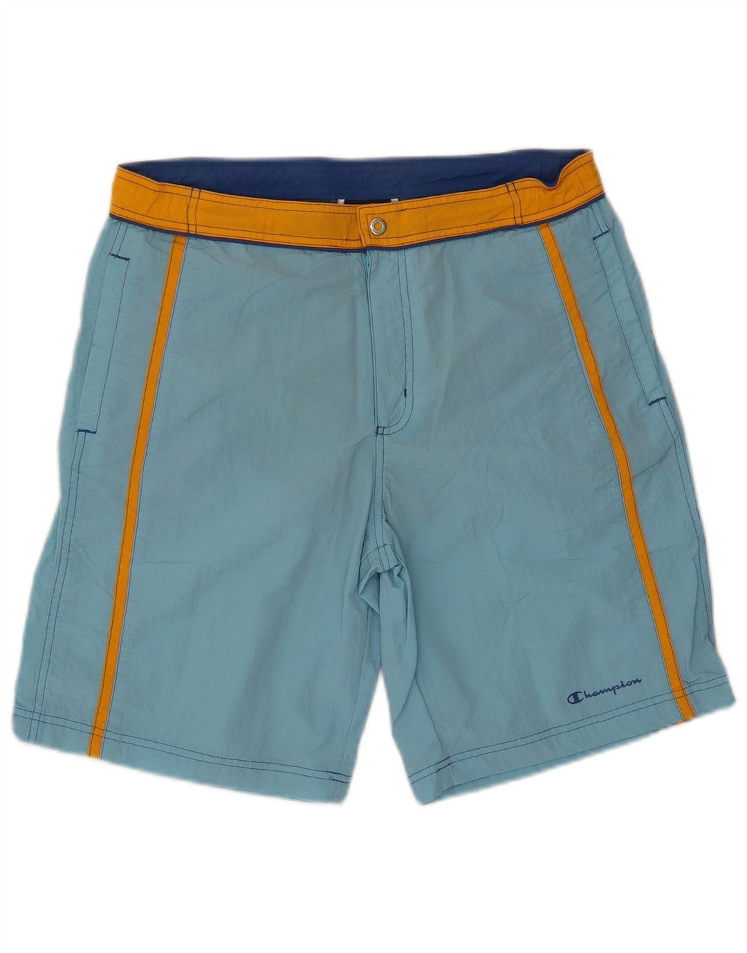 Shorts de natação masculino Champion médio azul colorblock poliéster