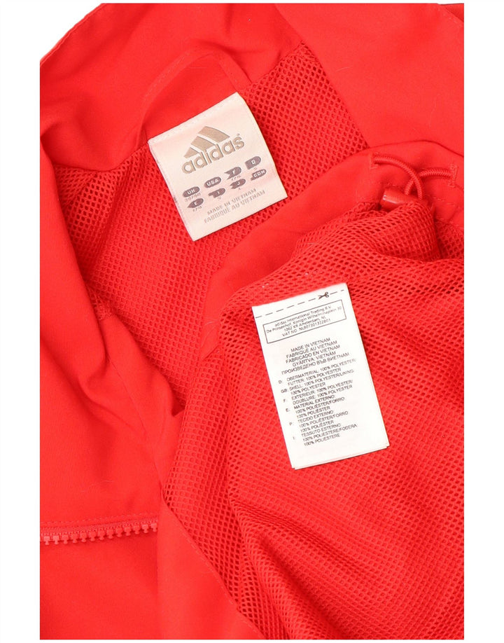 ADIDAS Mens Tracksuit Top Jacket UK 38/40 Médio Vermelho Colourblock Poliéster