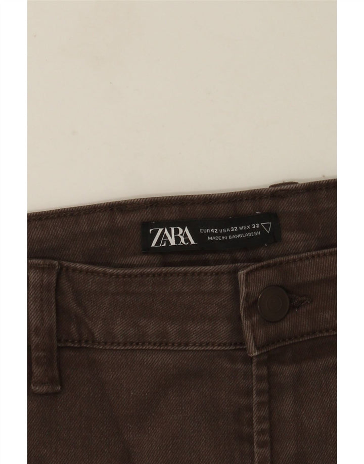 Zara Mens Straight Jeans EU 42 Grande W32 L27 Marrom