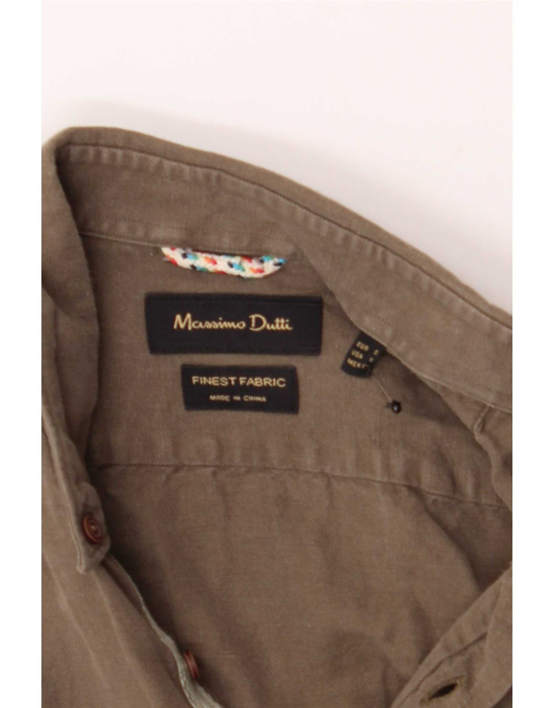 Camisa masculina Massimo Dutti pequena cáqui