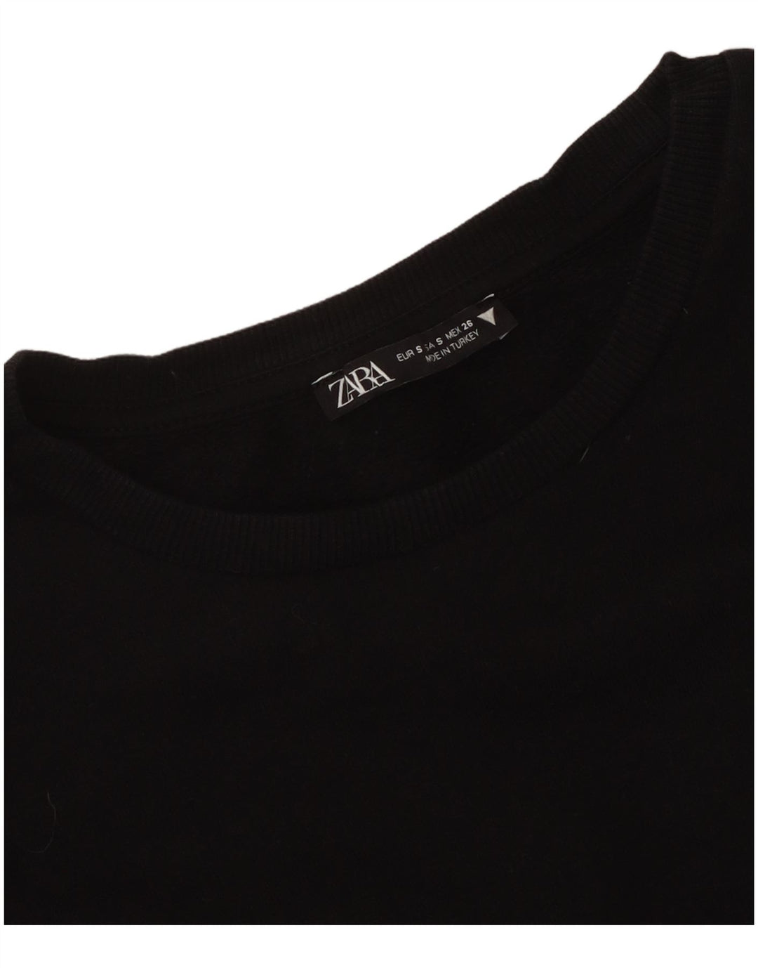Top feminino Zara manga comprida UK 8 pequeno preto