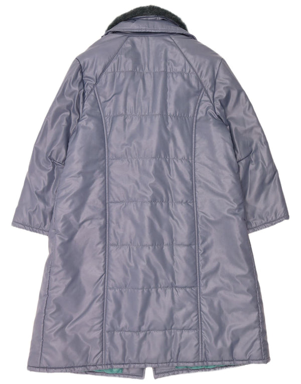 Casaco acolchoado feminino vintage IT 53 2XL azul