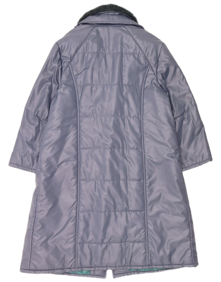 Casaco acolchoado feminino vintage IT 53 2XL azul