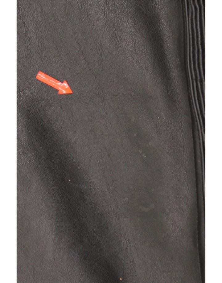 Jaqueta de couro para motociclista masculina vintage couro preto pequeno Reino Unido 36