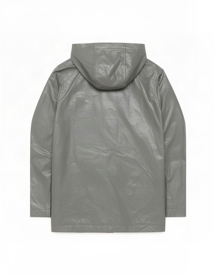 Jaqueta de chuva com capuz feminina Topshop UK 8 poliéster cinza pequeno