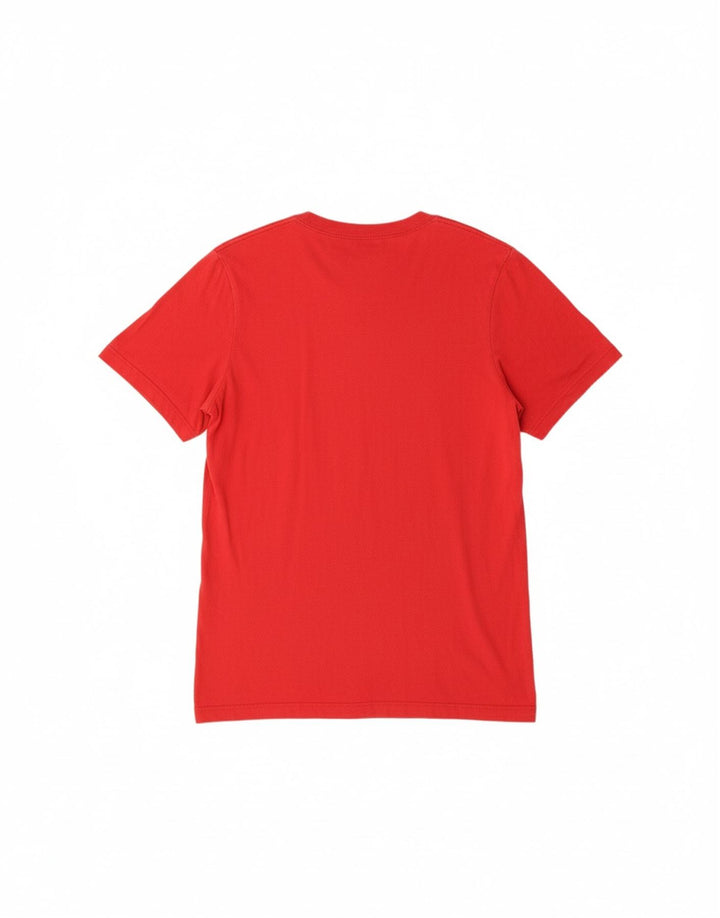 ADIDAS Mens T-Shirt Top Grande Algodão Vermelho