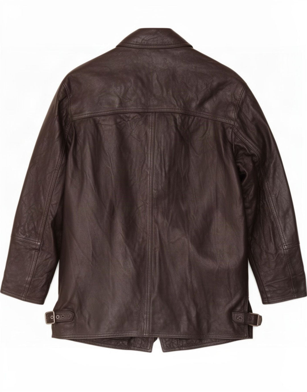 Jaqueta de couro masculina vintage UK 40 grande preta
