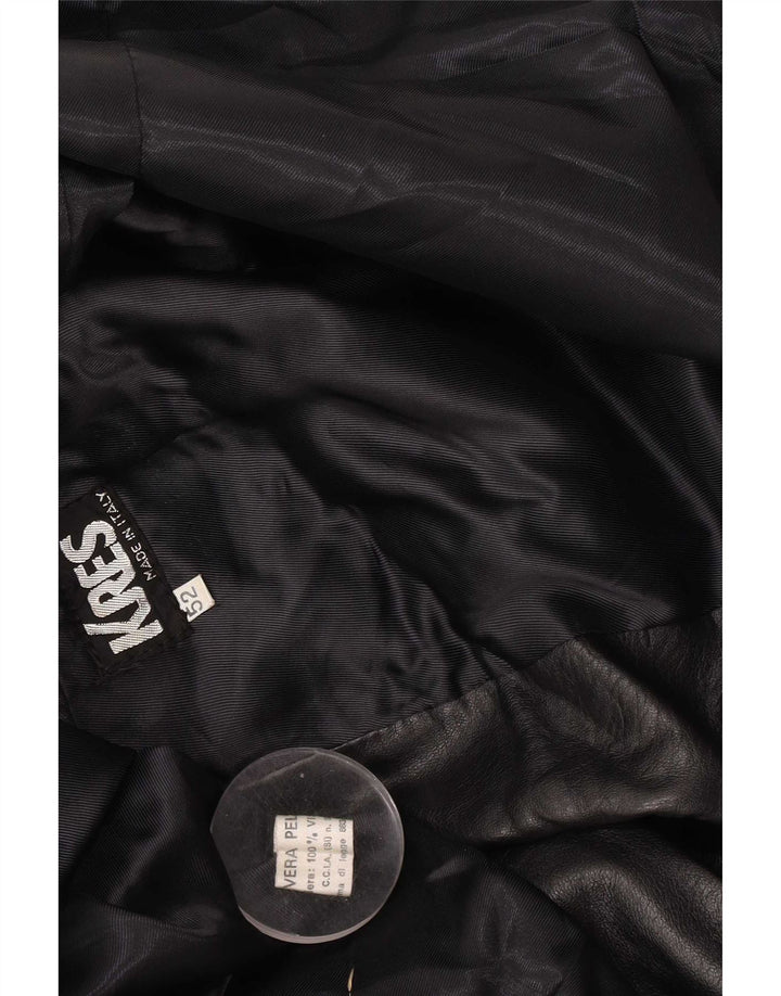 Jaqueta blazer masculina vintage de couro com 2 botões IT 52 XL preta
