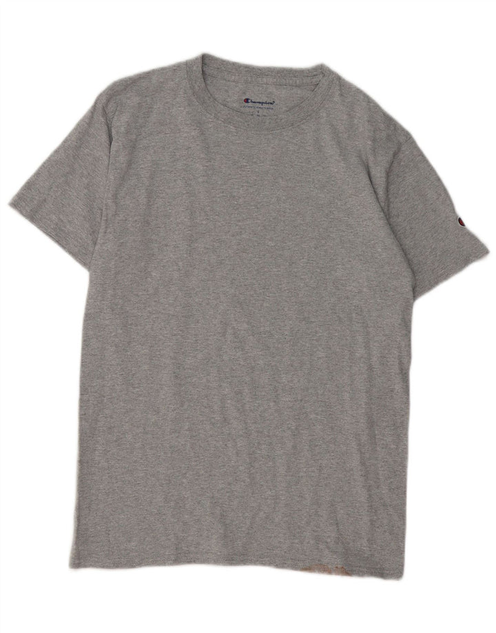 CAMPEÃO Camiseta Masculina Top Pequeno Algodão Cinza