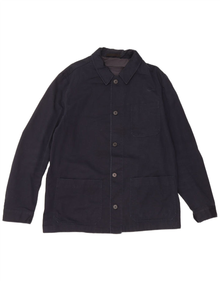 Jaqueta utilitária masculina Massimo Dutti Reino Unido 40 grande algodão azul marinho