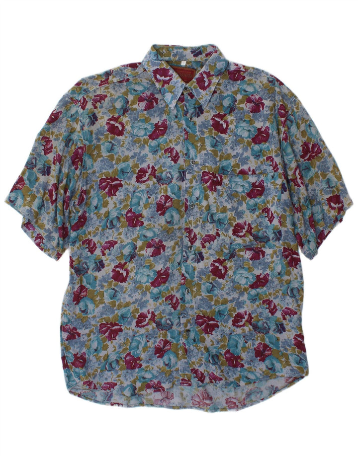 Camisa Mac Fashion Masculina Manga Curta Pequena Floral Multicolorida