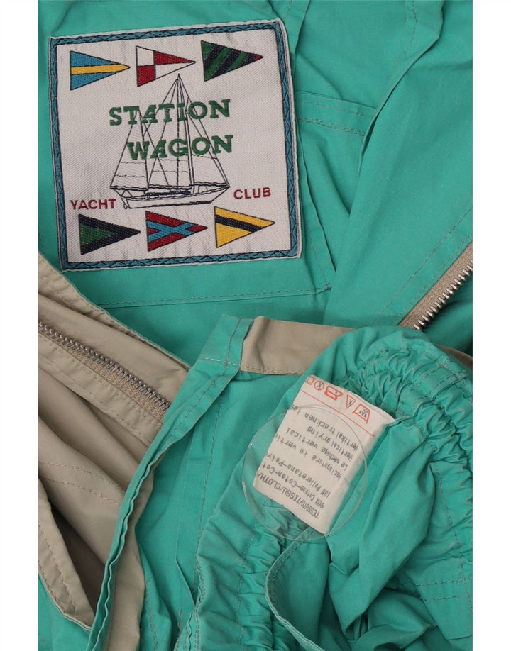 Jaqueta utilitária masculina vintage com capuz IT 48 algodão cinza médio