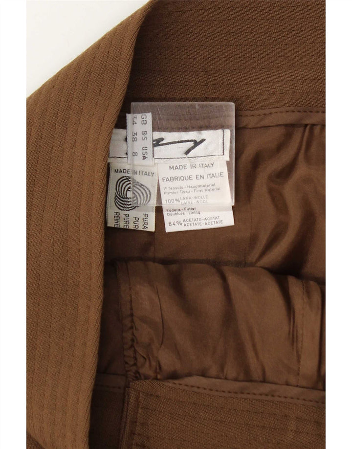 Saia feminina vintage US 8 médio W25 lã marrom