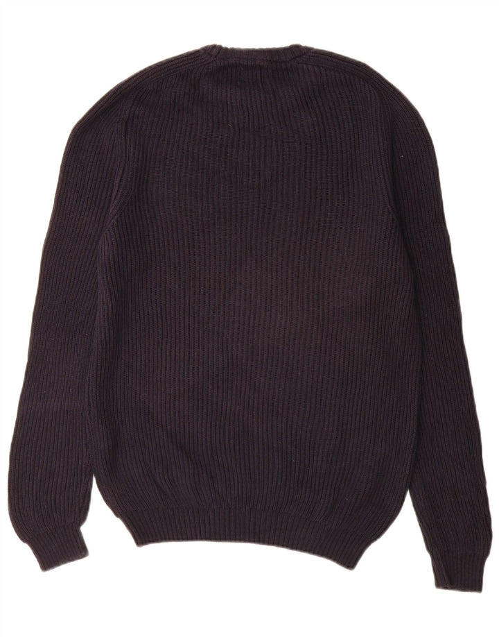 Zara Suéter masculino com gola redonda e algodão azul marinho médio